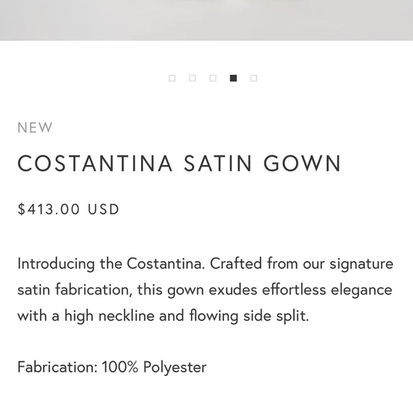 IVORY COSTANTINA SATIN GOWN - Picture 3 of 5